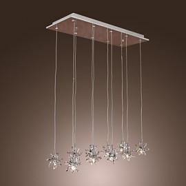 Max 20W Modern/Contemporary Crystal / Bulb Included Chrome Metal Pendant Lights Dining Room