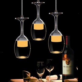3 Light Modern/Contemporary / Traditional/Classic / Country / Bowl LED Chrome Glass Chandeliers / Pendant Lights