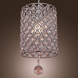 Crystal Drop Pendant Light in Cylinder Style