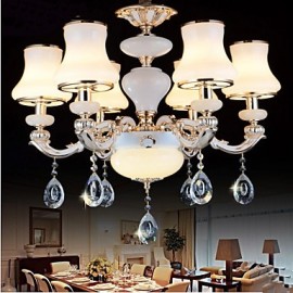 The luxurious Natural Jade Pendant lamp Of The European Crystal Pendant lamp