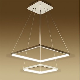 Modern Design/48W LED Pendant Light Two Rings Squareness/Fit for Showroom,Living Room, Dining Room,office, Game Room