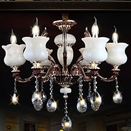 Jade Zinc Alloy Pendant lamp 6 Light Chandeliers