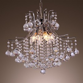 Max 40W Modern/Contemporary Crystal / Mini Style Electroplated Metal Pendant Lights Living Room / Bedroom / Dining Room