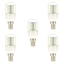 5 pcs E14 5 W 24 SMD 5730 450 LM Natural White Corn Bulbs AC 220-240 V