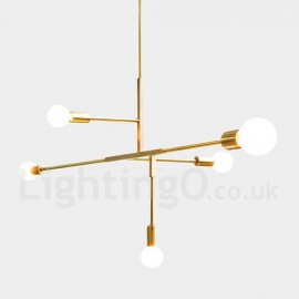 Modern/ Contemporary Copper Bedroom Dining Room 5 Light Chandeliers for Living Room Lamp