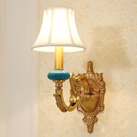 AC110-240 E12/E14 Simple Country Traditional/Classic Brass Feature for Mini Style Bulb Included,Uplight Wall Sconces Wall Light