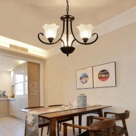 3 Light Rustic/Lodge LED Integrated Living Room,Dining Room,Bed Room Metal Chandeliers