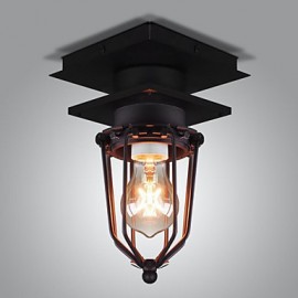 Retro Wrought Wall Lamp Single Head Antique Reminisced Lamp Loft American Iron Vintage Small Cages Ceiling Lamp