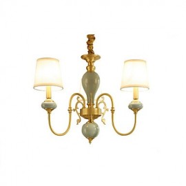 Traditional/Classic Country Brass Feature for LED Mini Style Metal Living Room Bedroom Dining Room Study Room/Office 3 Bulbs Chandelier