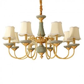 All Copper Chandelier Jade Decorative Living Room Chandelier KP8