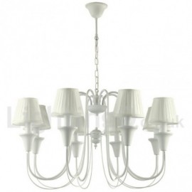 8 Light White Living Room Bedroom Dining Room Retro Candle Style Chandelier