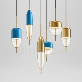 1 Light Modern/Contemporary Glass Pendant Light for Bedroom Dining Room