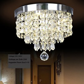 25W Modern/Contemporary Crystal / LED Metal Flush Mount Bedroom / Dining Room / Hallway