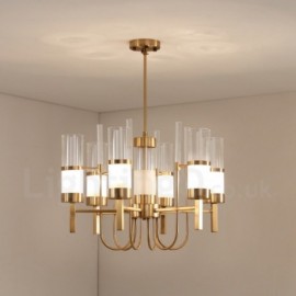 Rustic / Lodge,Modern / Contemporary 6 Light Steel Chandelier with Glass Shade for Living Room, Dinning Room, Bedroom,