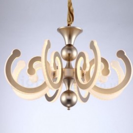Dimmable Modern / Contemporary 6 Light Steel Chandelier with Acrylic Shade for Living Room, Dinning Room, Bedroom