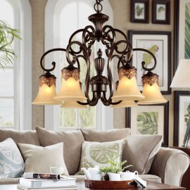 Chandeliers/Pendant Lights/6 Lights/ Vintage/Country/Island Living Room/Bedroom/Dining Room/Metal+Glass