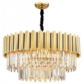 This Year Luxury Postmodern Gold Round K9 Crystal Pendant Chandelier Living Room Dining Room Exhibition Hall