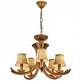 5 Light Rustic Artistic Retro Antler Antique Chandelier with Shades for Living Room, Dining Room, Bedroom, Shop, Cafes, Bar