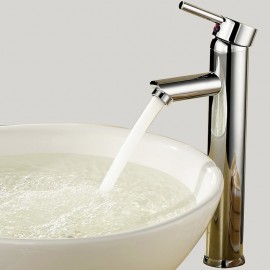 Brass Chrome Vessel Single Handle Bath Tap Valve Bathroom Sink Tap