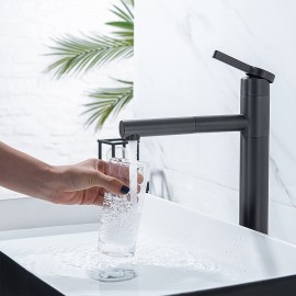Rotatable Electroplated Single Handle Bathroom Sink Tap