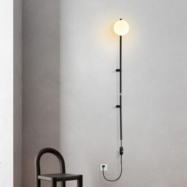 Globe Wall Sconce Lighting Mid-Century Magic Bean Wall Lamp With Plug
