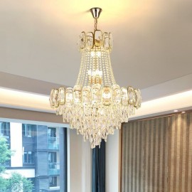 Modern Crystal Pendant Light Round Ceiling Lighting Fixture