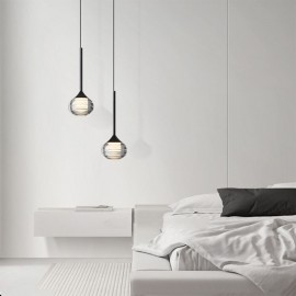 Simple Glass Pendant Light Black Decorative Ceiling Lights