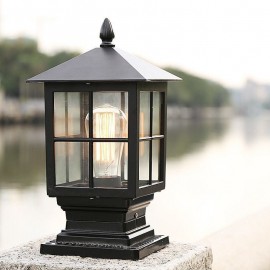 Chinese Outdoor Light Waterproof Black Square Mesh Frame Post Table lamp