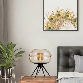 Modern Amber Glass Table Lamp Desk Decor Lamp